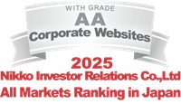 WITH GRADE AA Corporate Websites 2025 Nikko Investor Relations Co.,Ltd. Ranking in all listed companies in Japan