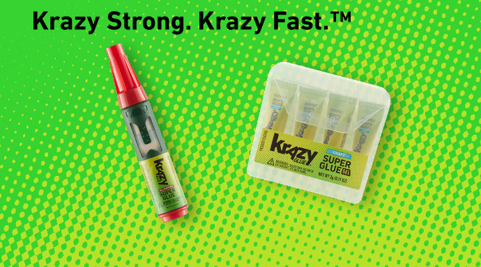Our instant glues are also sold overseas under the brand name Krazy Glue.
