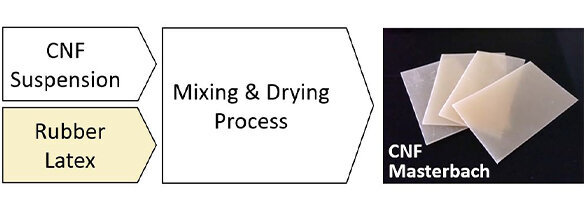 Manufacturing process of CNF masterbach